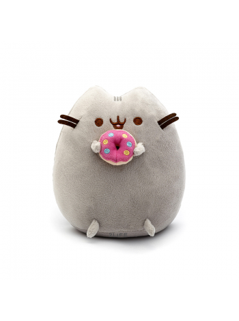 М'яка іграшка VOLRO кіт із пончиком Пушин кет Сірий + Силіконова насадка для корекції письма Зелена