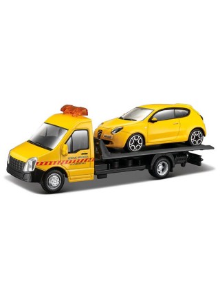 Ігровий набір Bburago Автоперевізник з машинкою Alfa Romeo Mito Yellow OL32844