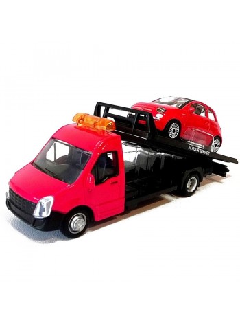 Ігровий набір Bburago Автоперевізник з машинкою Fiat Red OL32845