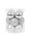 Набір пластикових новорічних куль Flora 12 шт. D-4 см (12034)
