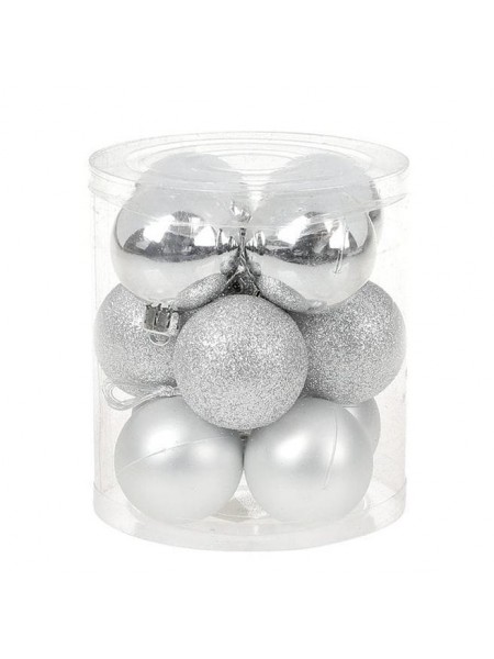 Набір пластикових новорічних куль Flora 12 шт. D-4 см (12034)