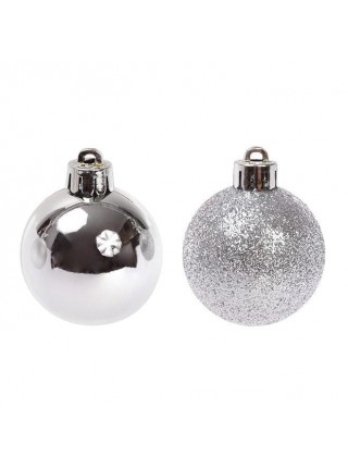 Набір пластикових новорічних куль Flora 12 шт. D-4 см (12034)