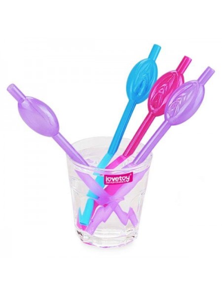 Коктейльні трубочки у формі статевих губ Lovetoy Original Pussy Straws 9 шт.
