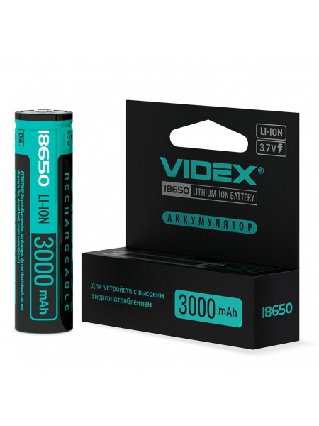 Акумулятор із захистом Videx 18650-P Li-Ion 3000 mAh