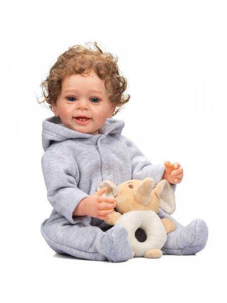 Силіконова колекційна лялька реборн Reborn Doll Хлопчик Йогорка Висота 55 см (436)