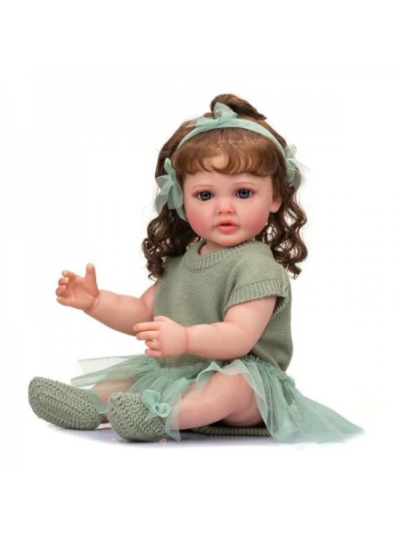 Силіконова колекційна лялька Реборн Reborn Doll Дівчинка Софія Висота 55 см (472)