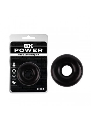 Товсте рекційне кільце Chisa чорного кольору Fat O Cock Ring