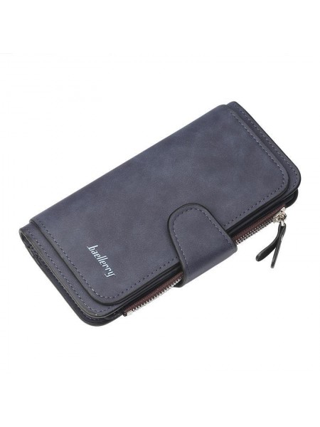 Жіночий гаманець BAELLERRY Forever замшеве портмоне на кнопці Сіро-синій (SUN0985)
