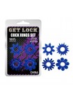 Набір синіх ерекційних кілець різної форми Chisa Cock Rings Set