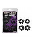Набір чорних ерекційних кілець різної форми Chisa Cock Rings Set