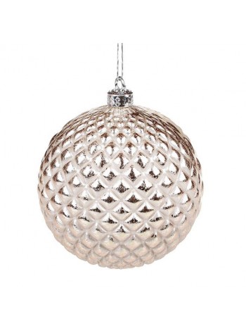 Куля новорічна пластикова Flora D-10 см Шампань (11290)