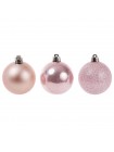 Набір пластикових новорічних куль Flora 6 шт D-6 см Рожевий (11662)