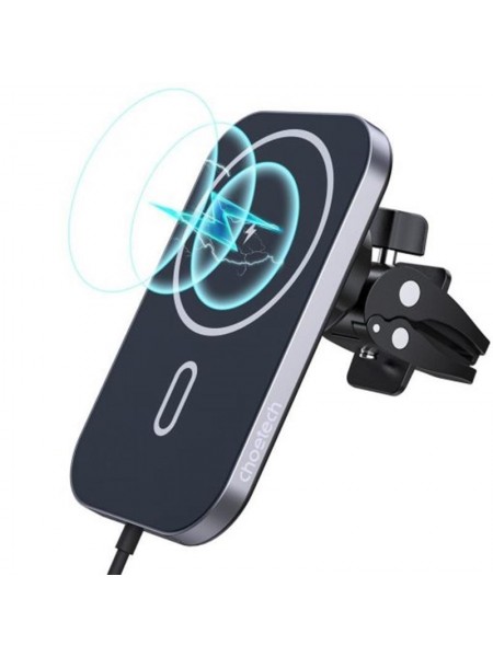 Бездротовий зарядний пристрій CHOETECH Car Magnetic Mount Inductive Qi Charger 15 W (T200-F)