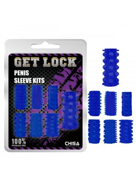 Синій набір насадок для додаткової стимуляції Chisa Penis Sleeve Kits