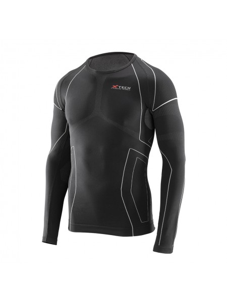 Термокофта (лонгслів) X TECH Maglia Race 3 Munica Lunga giroc Nero L/XL Чорна