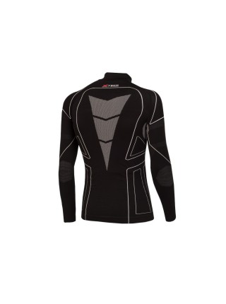Термокофта з комірцем (лонгслів) X-Tech Maglia Race 3 Munica Lunga lupetto Nero L/XL Чорна