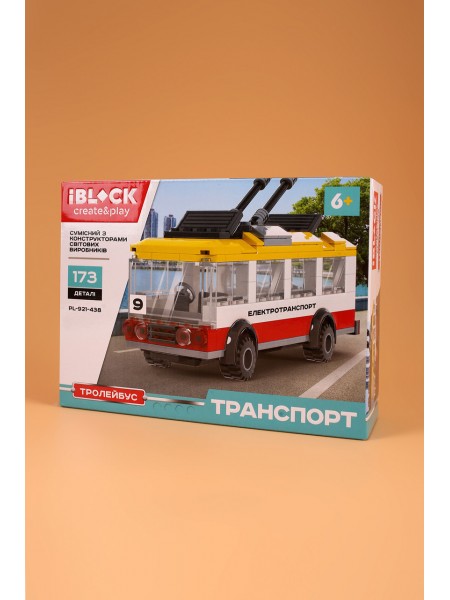 Конструктор дитячий Тролейбус IBLOCK PL-921-438 Різнобарвний (2000989445821)