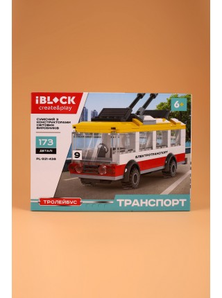 Конструктор дитячий Тролейбус IBLOCK PL-921-438 Різнобарвний (2000989445821)