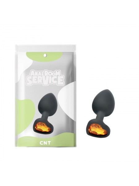 Чорна анальна пробка з діамантом Cnt Love Black Diamond Plug Small