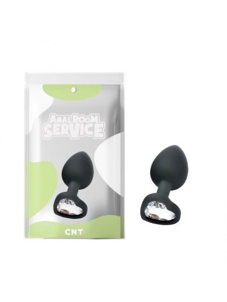 Чорна анальна пробка з діамантом Cnt Love Black Diamond Plug Small