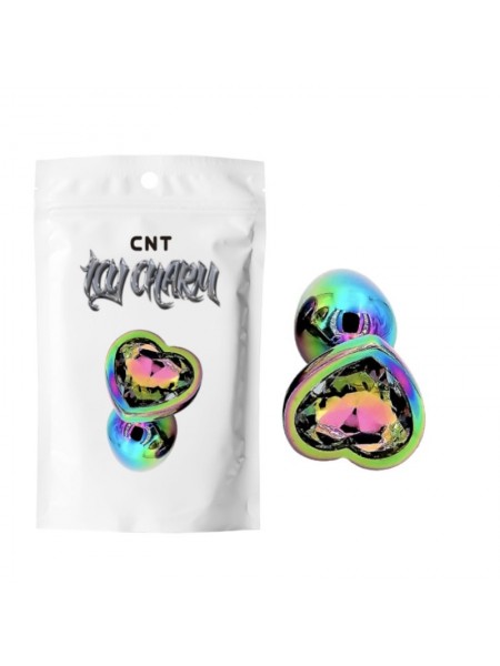 Перламутрова анальна корка Aurora Multi-coloured Heart Gem Plug Cnt