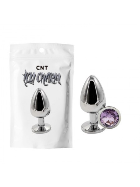 Анальна пробка з пурпурним кристалом Sparkle Gem Metal Plug Cnt