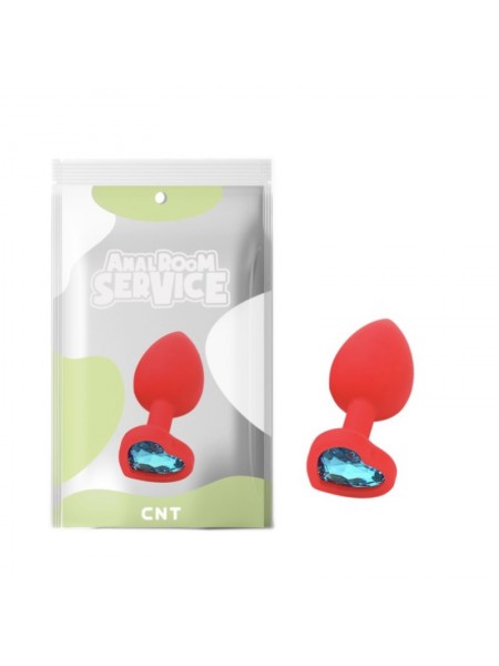Силіконова анальна пробка з блакитним кристалом Love Red Diamond Plug Small Cnt