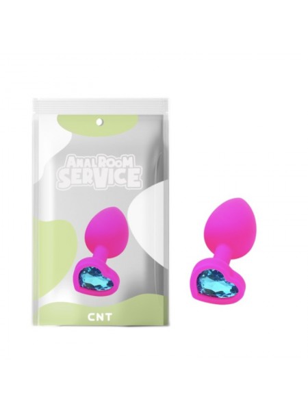 Силіконова анальна пробка з блакитним каменем Love Rose Diamond Plug Small Cnt