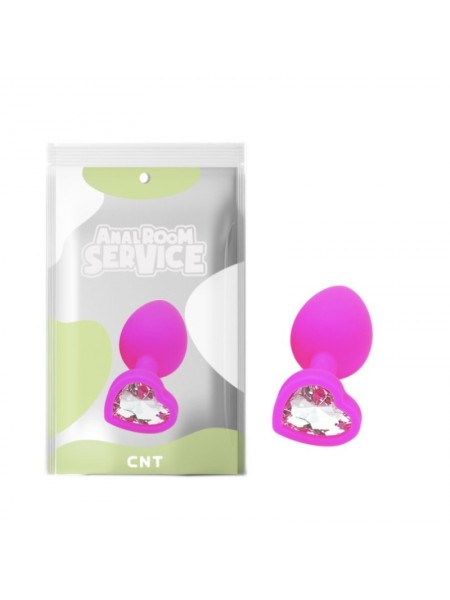 Силіконова анальна пробка з прозорим каменем Love Rose Diamond Plug Small Cnt