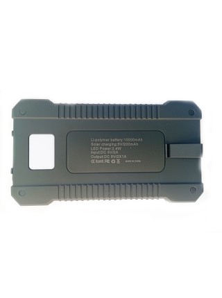 УМБ Power Bank Solar 10000 mAh повербанк із сонячною панеллю та ліхтариком Black (11228-hbr)