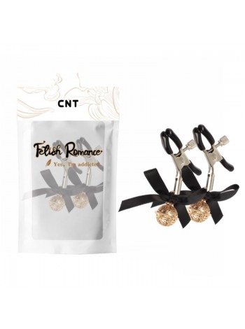 Затискачі для сосків із золотими кульками Nipple Fantasy Bell Clamps Cnt
