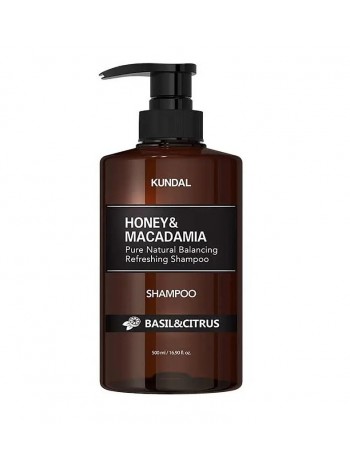 Відновлювальний шампунь із медом і олією макадамії Honey&Macadamia Nature Shampoo Basil&Citrus Kundal 500 мл