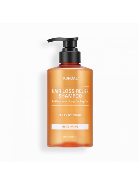 Оздоровчий пивний шампунь Beer Yeast Hair Loss Relief Shampoo Herb Mint Kundal 500 мл