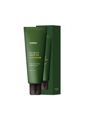Сольовий очисний скраб для шкіри голови з чайним деревом Sea Salt & Green Tea Scalp Scaler Herb Mint Kundal