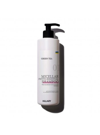 Міцелярний фітоесенційний шампунь Green Tea Phyto-essential Shampoo Hillary 500 мл
