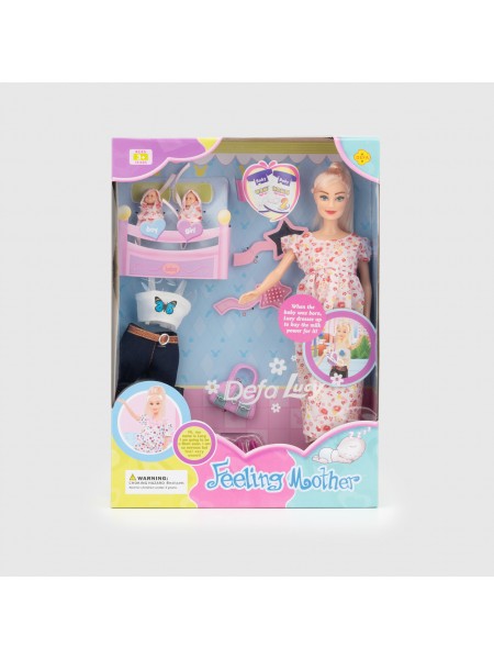 Лялька "Feeling Mother" Defa 8009 Квітка з аксесуарами Білий (2000989946861)