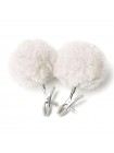 Затискачі з хутром для сосків або статевих губ Nipple White Fur Bdsm4u