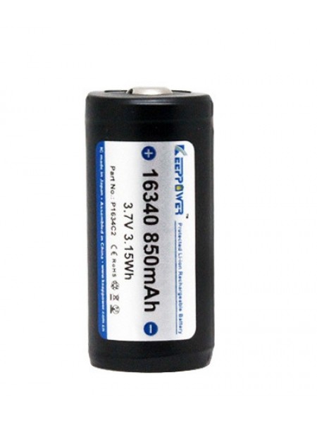 Акумулятор Keeppower 850mAh 16340 Li-ion Чорний