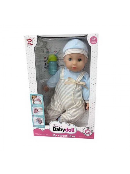 Пупс функціональний з аксесуарами RONG LONG Babydoll 40 см White and Blue (139664)