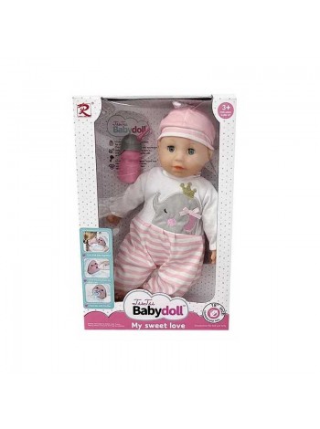 Пупс функціональний з аксесуарами RONG LONG Babydoll 40 см Pink and White (139665)