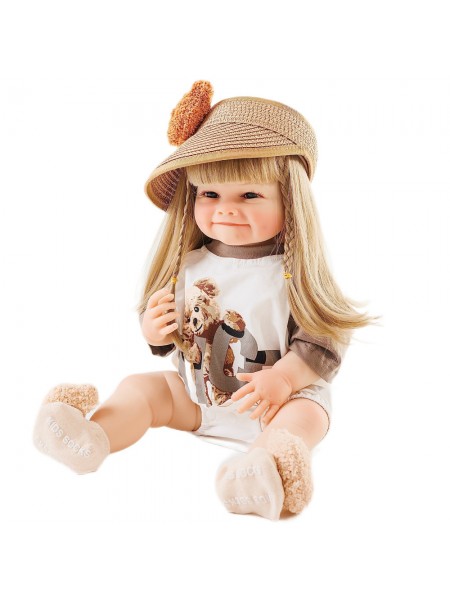 Силіконова колекційна лялька Reborn Doll Дівчинка Кір (Вінілова Лялька) Висота 55 см (723)