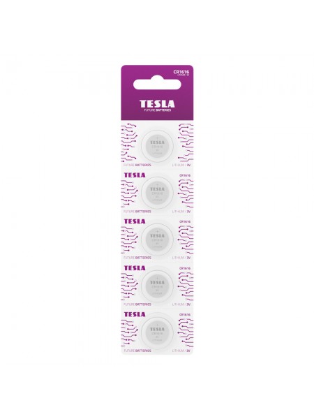 Батарейки Tesla CR 1616 / BLISTER FOIL 5 шт.