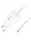 Мережевий зарядний пристрій Avantis A425 QC3.0 (1USB/3A/18W) + USB-кабель Type-C-білий