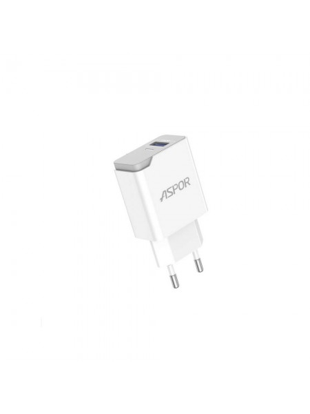 Мережевий зарядний пристрій Aspor A827 IQ (USB/2.4A) — білий