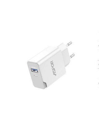 Мережевий зарядний пристрій Aspor A827 IQ (USB/2.4A) — білий