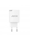 Мережевий зарядний пристрій Aspor A827 IQ (USB/2.4A) — білий