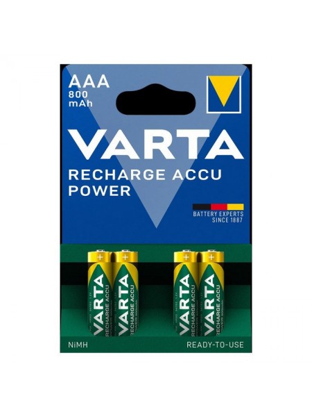 Акумуляторні батарейки AAA VARTA ACCU AAA 800 mAh BLI 4 шт (READY 2 USE)