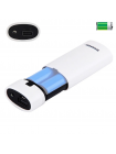 Корпус УМБ для акумуляторів 2x18650 max 5600 mA USB microUSB з ліхтариком Білий (2x18650 White) Power