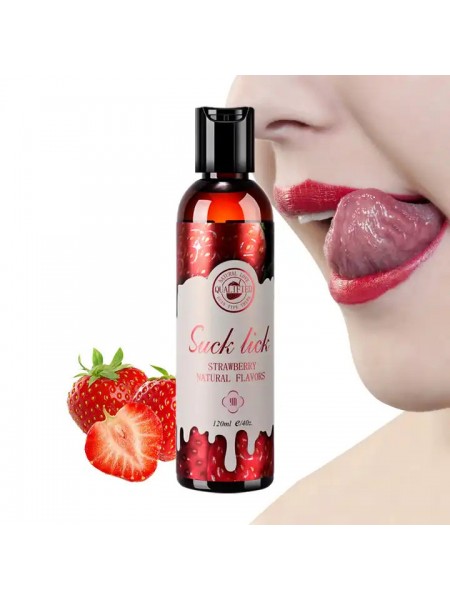 Оральний лубрикант Suck Lick з ароматом і смаком полуниці 120 ml COKELIFE