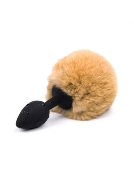 Силіконова анальна пробка з коричневим хвостиком Silicone Fur Tail Plug Vscnovelty